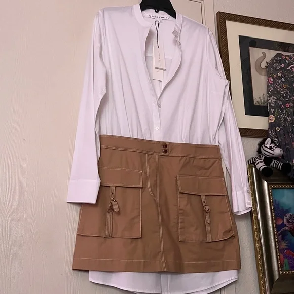 $548 OPULENT & CLASSY VERONICA BEARD Stylish Khaki Dress - investment - Size 12 - Picture 4 of 8
